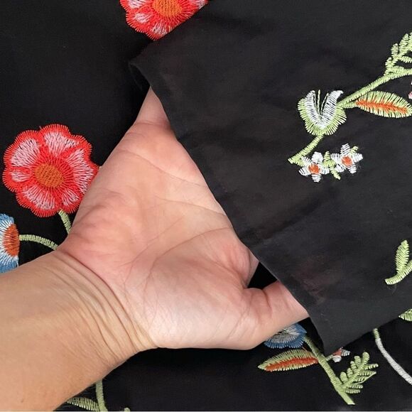 Alexia Admor Elephant Floral Embroidered Keyhole Babydoll Cotton Dress NWT - Picture 12 of 16